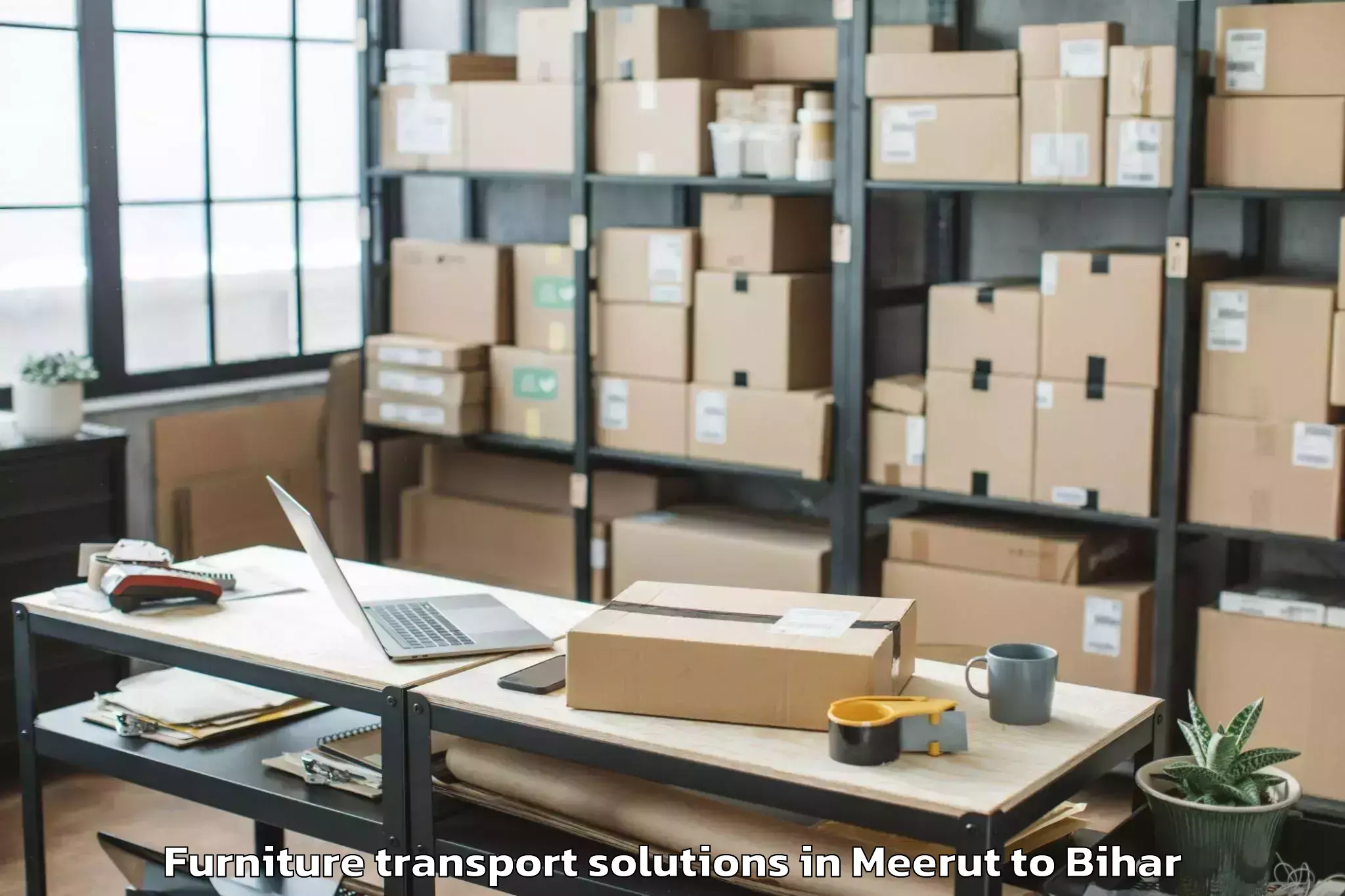 Professional Meerut to Bhitaha Furniture Transport Solutions